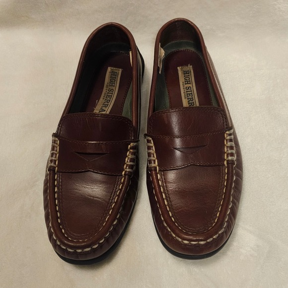 High Sierra Leather Penny Loafers Classic Slip On Shoes Brown Women's Size 8M - Picture 9 of 11